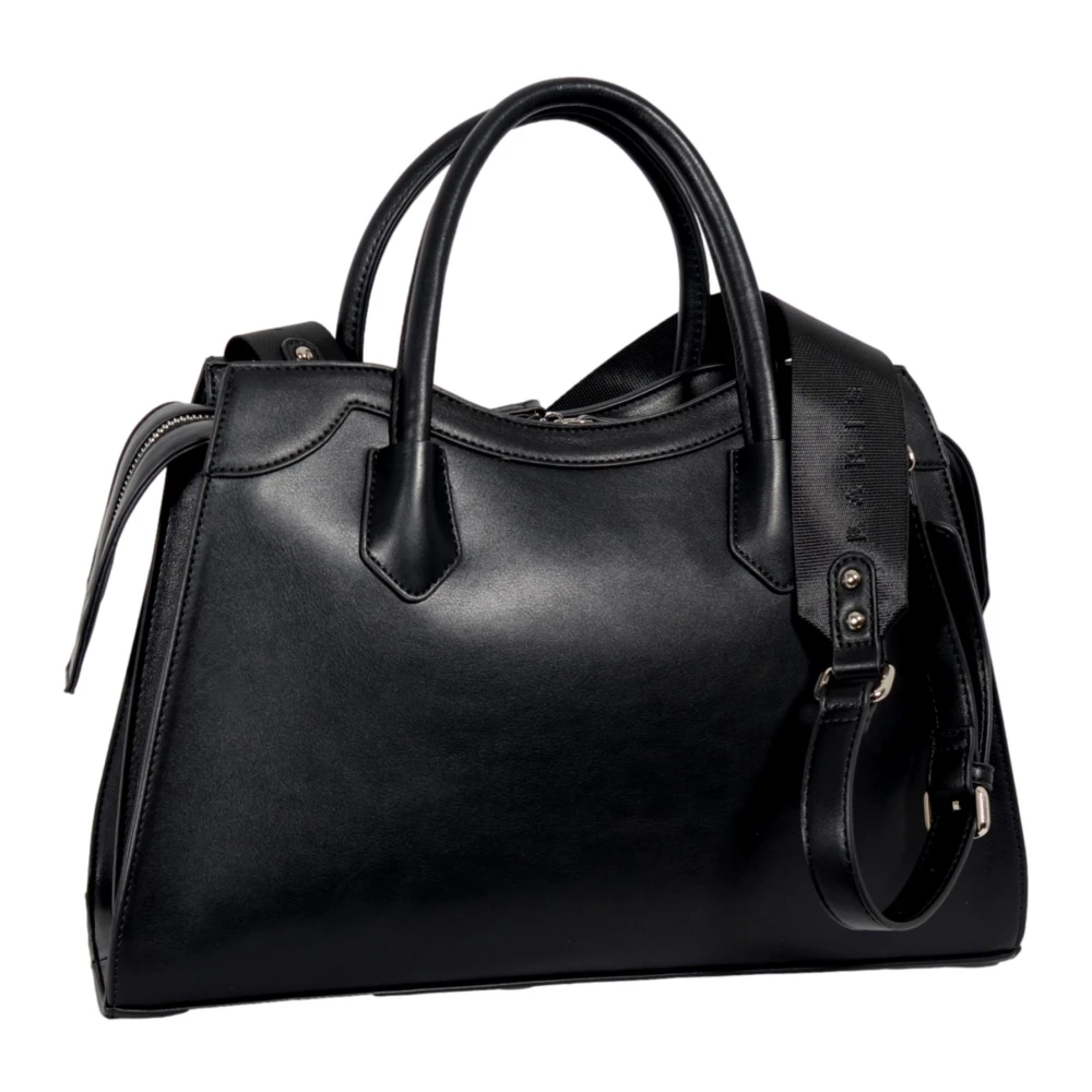 Gaëlle Paris Zwarte Eco Leren Schouder Shopper Tas Black Dames