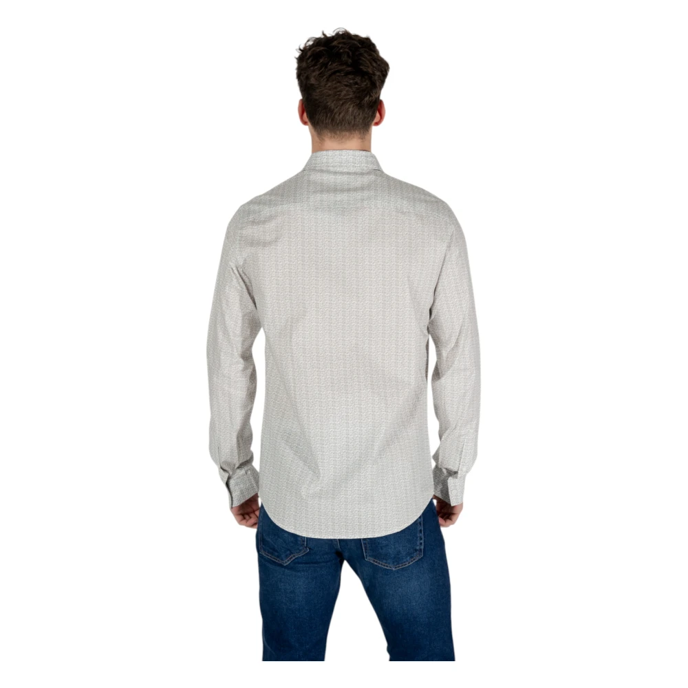 Armani Exchange Lente Zomer Lange Mouw Shirt Beige Heren