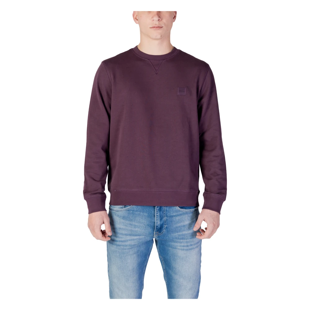 Hugo Boss Bomull Herr Sweatshirt Höst/Vinter Kollektion Purple, Herr