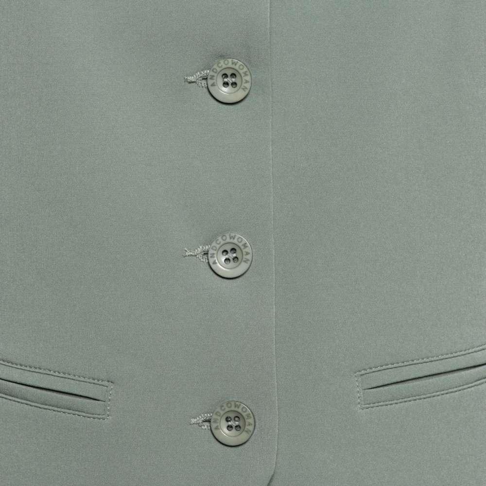 &Co Woman Gewatteerde Vest met Capuchon Green Dames