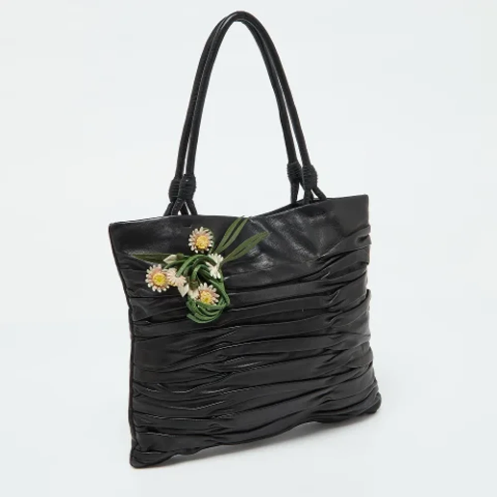 Prada Vintage Pre-owned Leather totes Black Dames