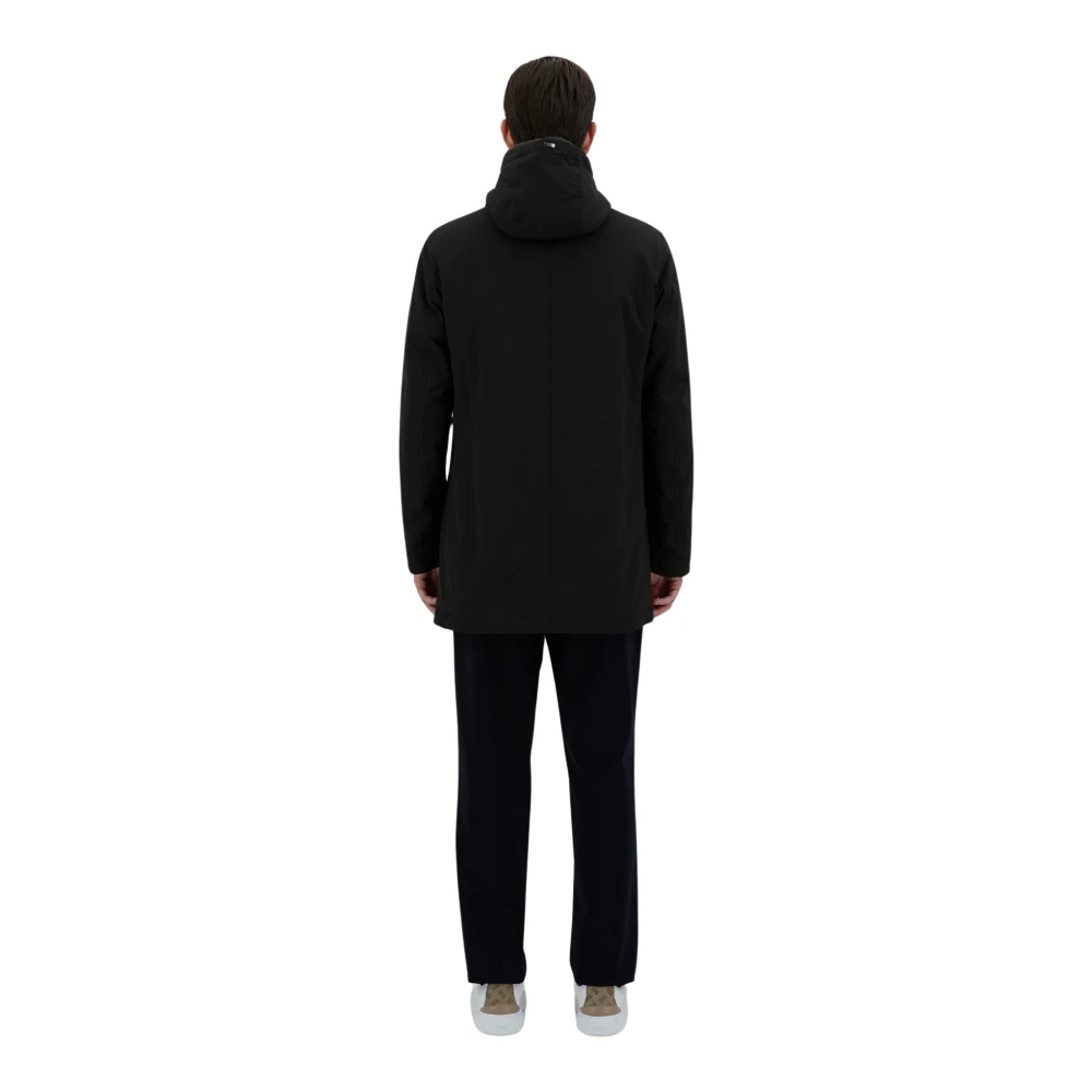 Herno Parka met bont gevoerd en capuchon Black Heren