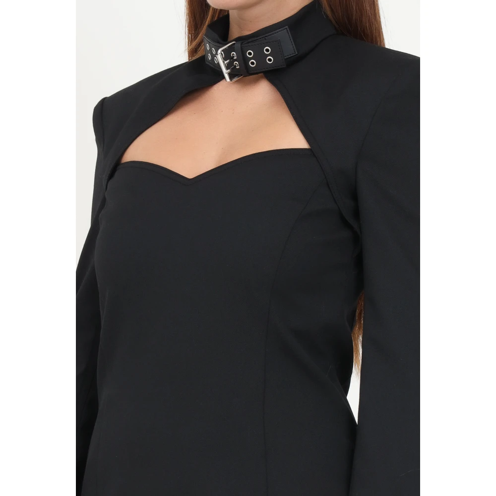 Moschino Zwarte jurk met gespdetail Black Dames
