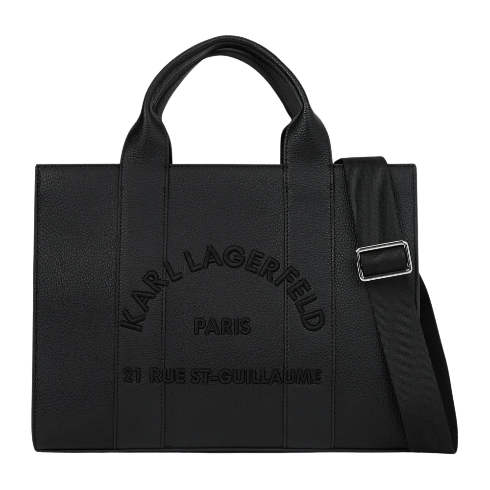Karl Lagerfeld Black Shopping Bags, Female, One Size, Rue St-Guillaume Medium Tote Bag
