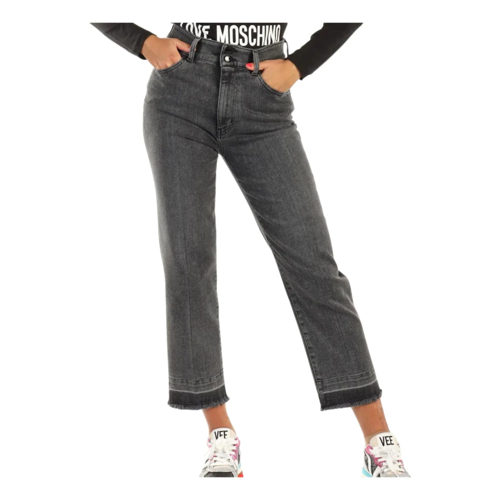 Moschino Dames Jeans met rafelige rand Gray Dames