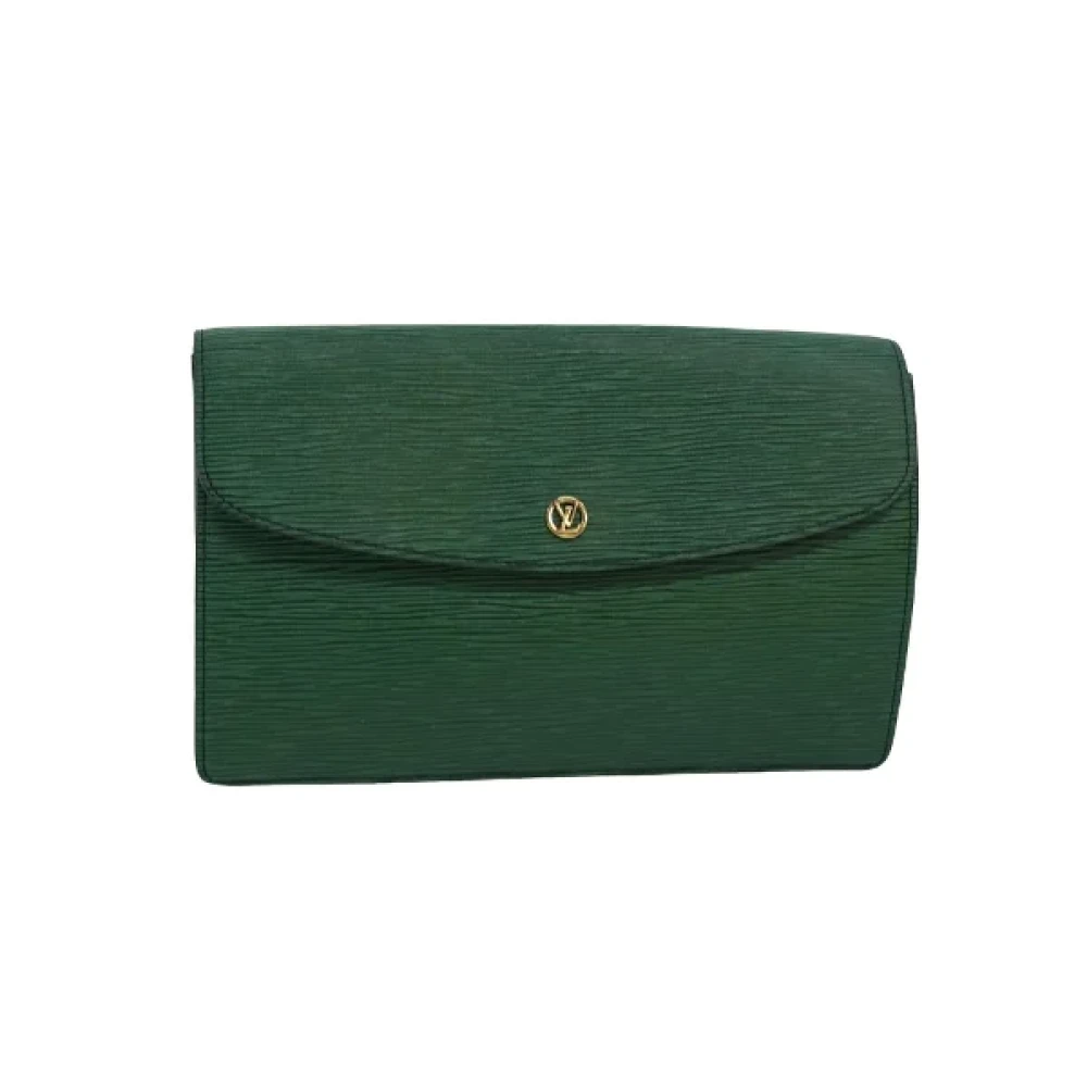 Louis Vuitton Vintage Pre-owned Leather clutches Green Dames