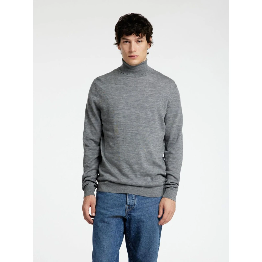 Selected Homme Heren Hoge Hals Lange Mouw Trui Gray Heren