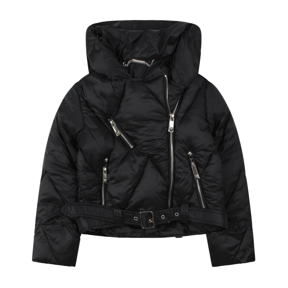 John Richmond Kort vadderad jacka med bred krage Black, Unisex