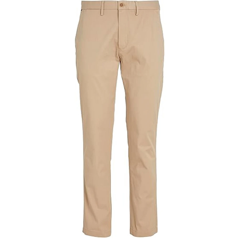 Tommy Hilfiger Men's Beige Cotton Trousers Regular Fit