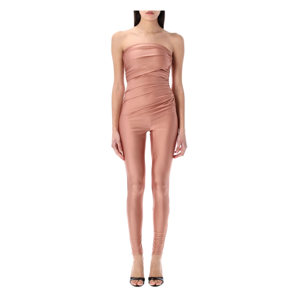 Andamane Strapless jumpsuit met gedrapeerd detail Pink Dames