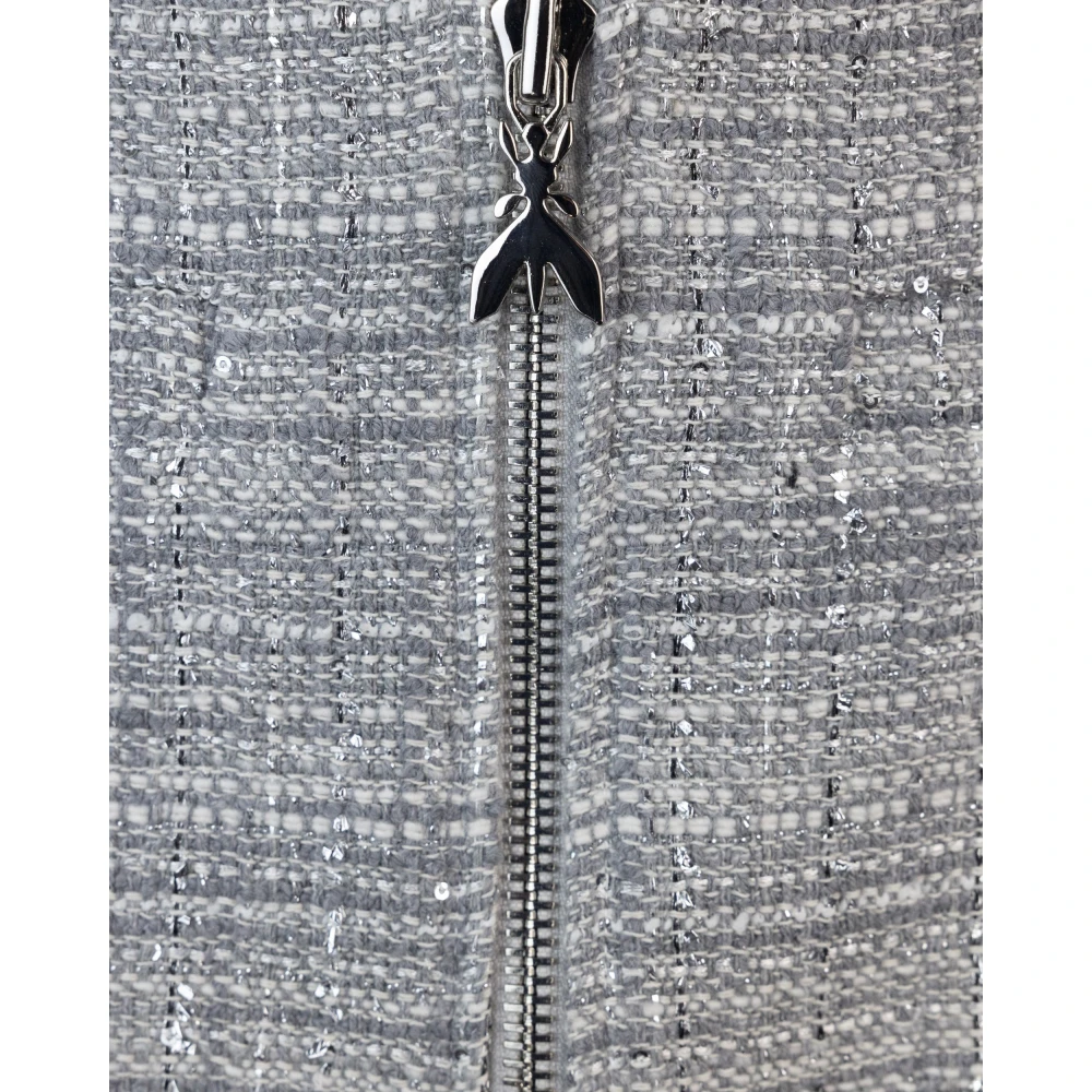 PATRIZIA PEPE Grijze Tweed Mini Rok met Lurex Gray Dames