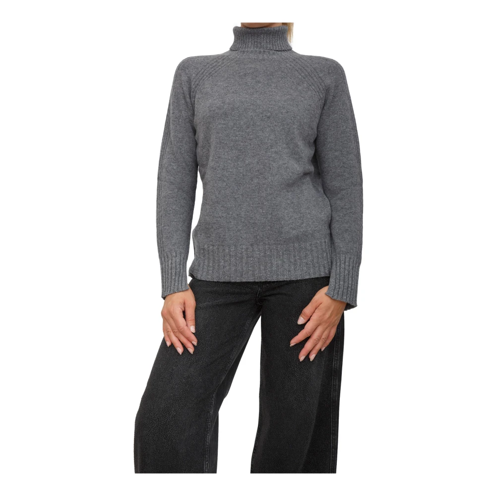 Twinset Women's Gray Wool Cashmere Jumper - Turtlenecks - Xs - Knitwear