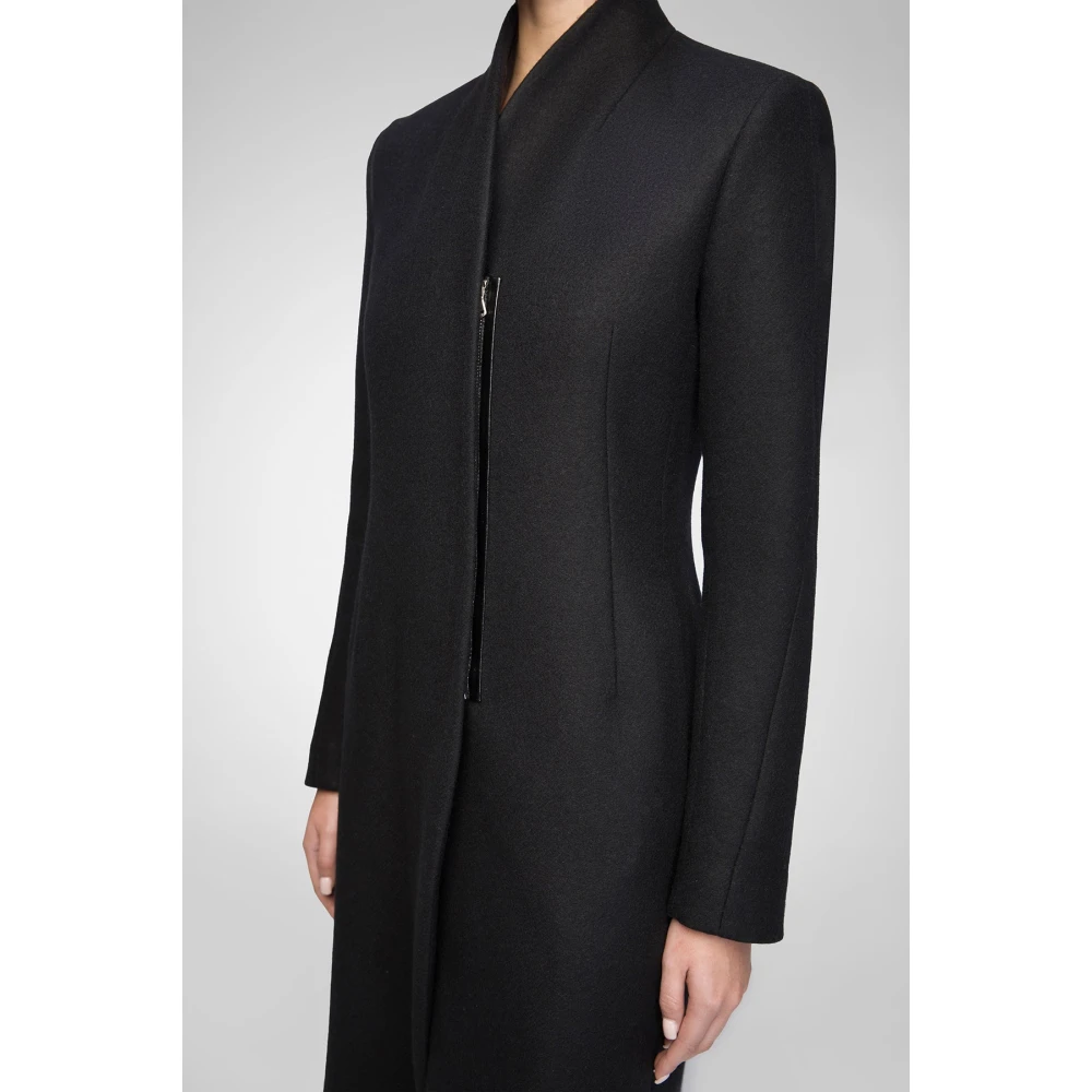 Vespucci by VSP Rosen Zwarte wollen jas Black Dames