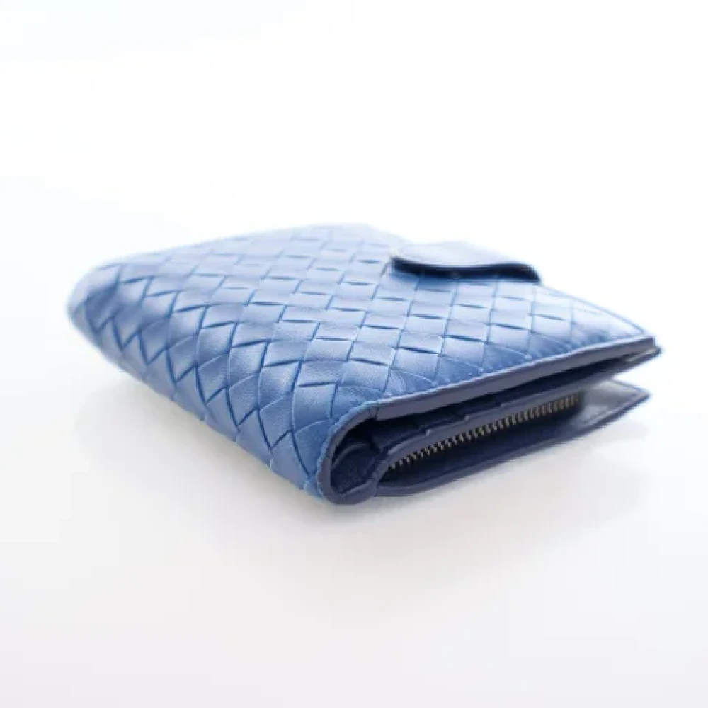 Bottega Veneta Vintage Pre-owned Leather wallets Blue Dames