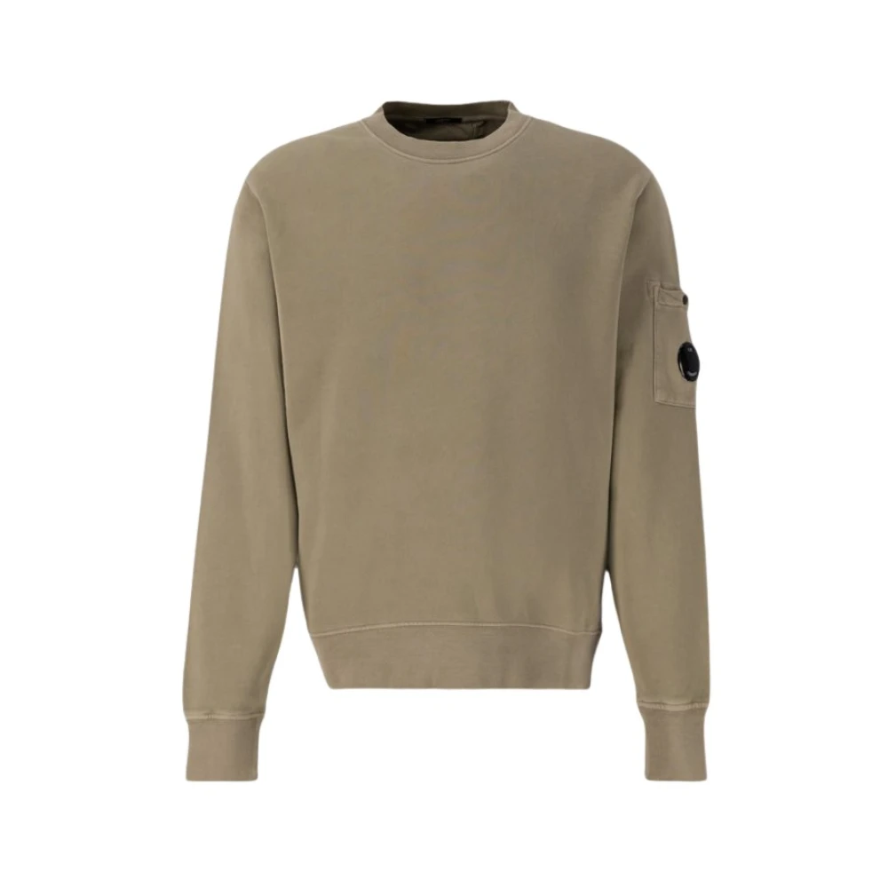 C.P. Company Diagonale Fleece Crewneck Sweatshirt Groen Brown Heren