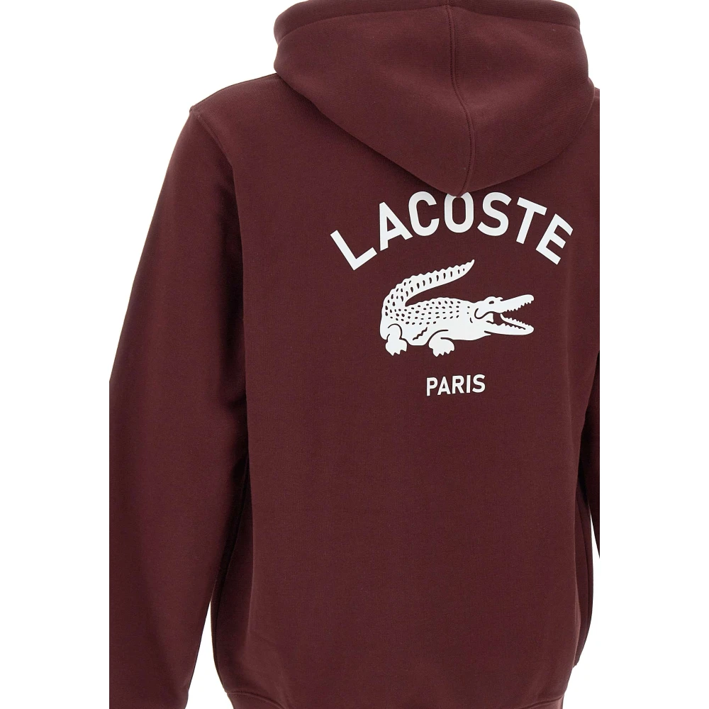 Lacoste Bordeaux Katoenen Sweatshirt met Capuchon Red Heren