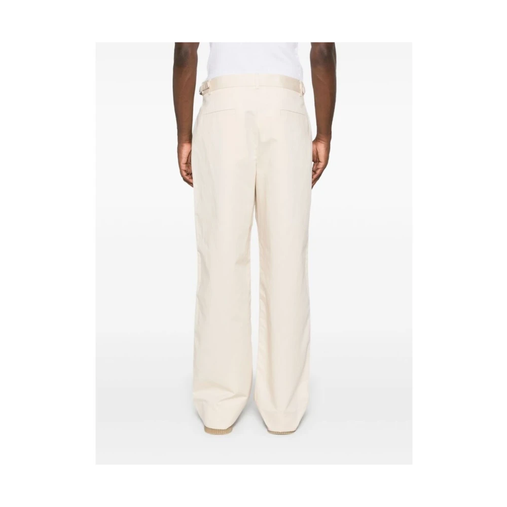 Jacquemus Beige Katoen-Linnen Broek Beige Heren