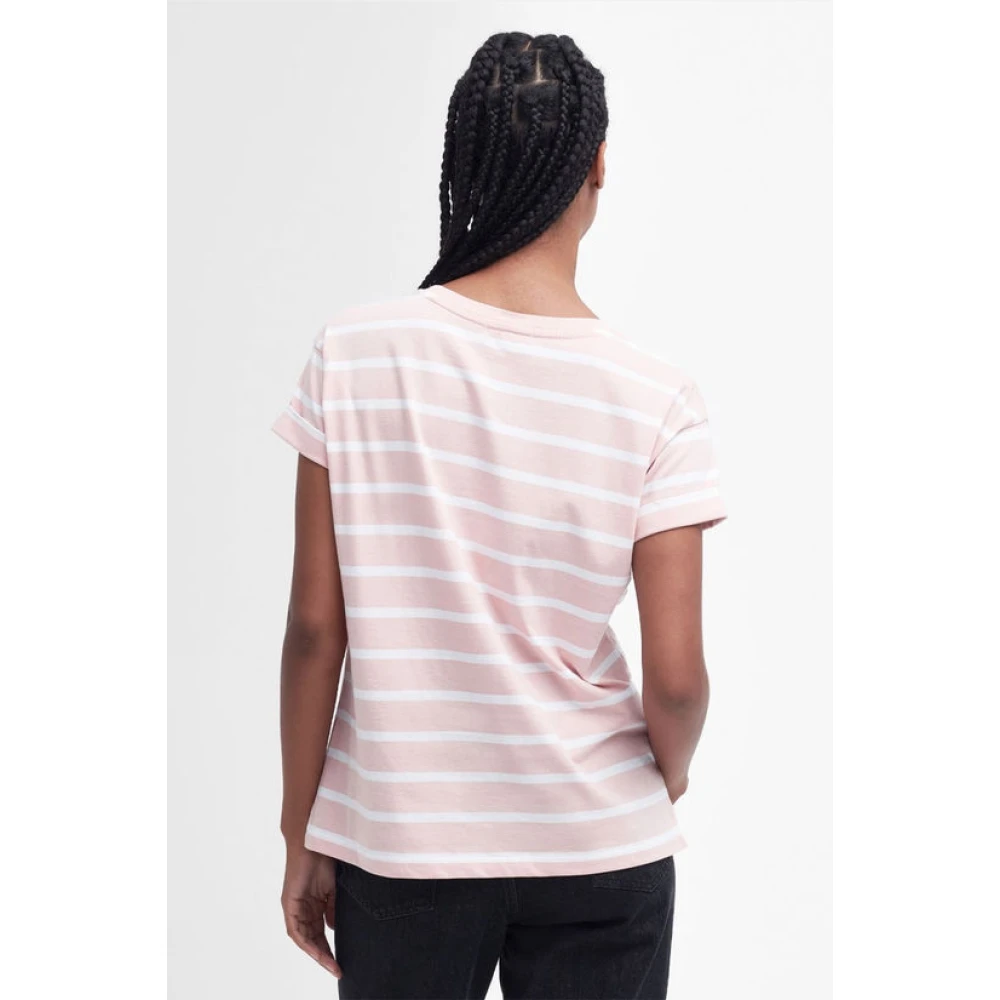 Barbour Korte mouw zak T-shirt collectie Pink Dames