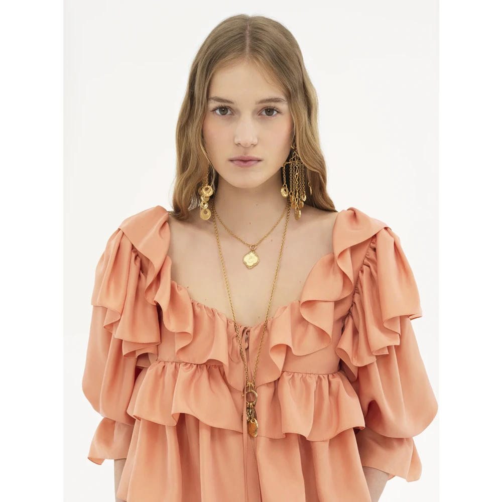 Chloé Roze Zijden Blouse met Koordjes Pink Dames
