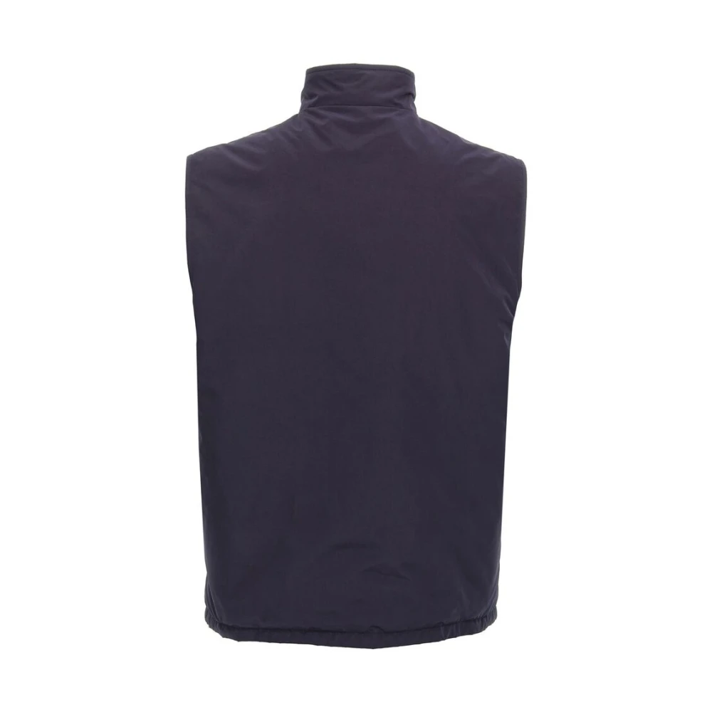 BRUNELLO CUCINELLI Navy Blue Sleeveless High Neck Outwear Blue Heren