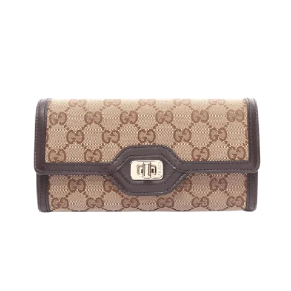 Gucci Vintage Pre-owned Canvas wallets Beige Dames