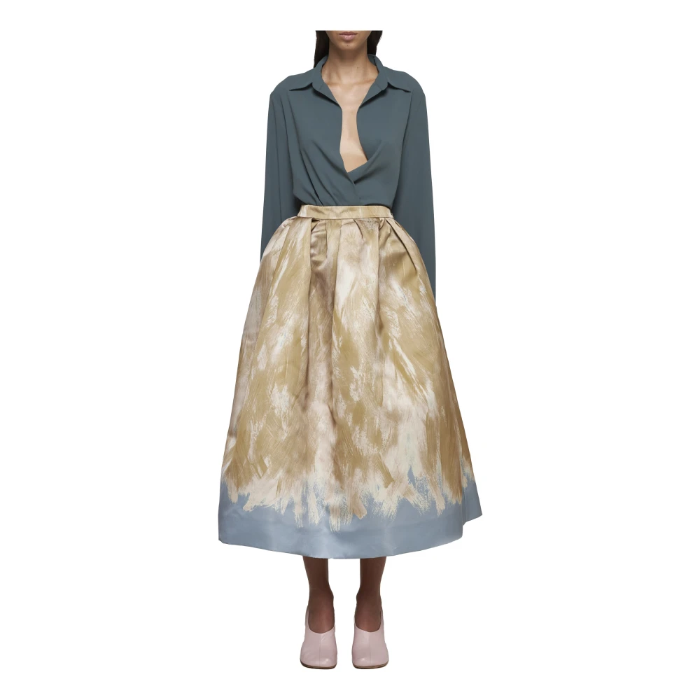 Dries Van Noten Salie Groene Gedrapeerde Wrap Shirt Green Dames