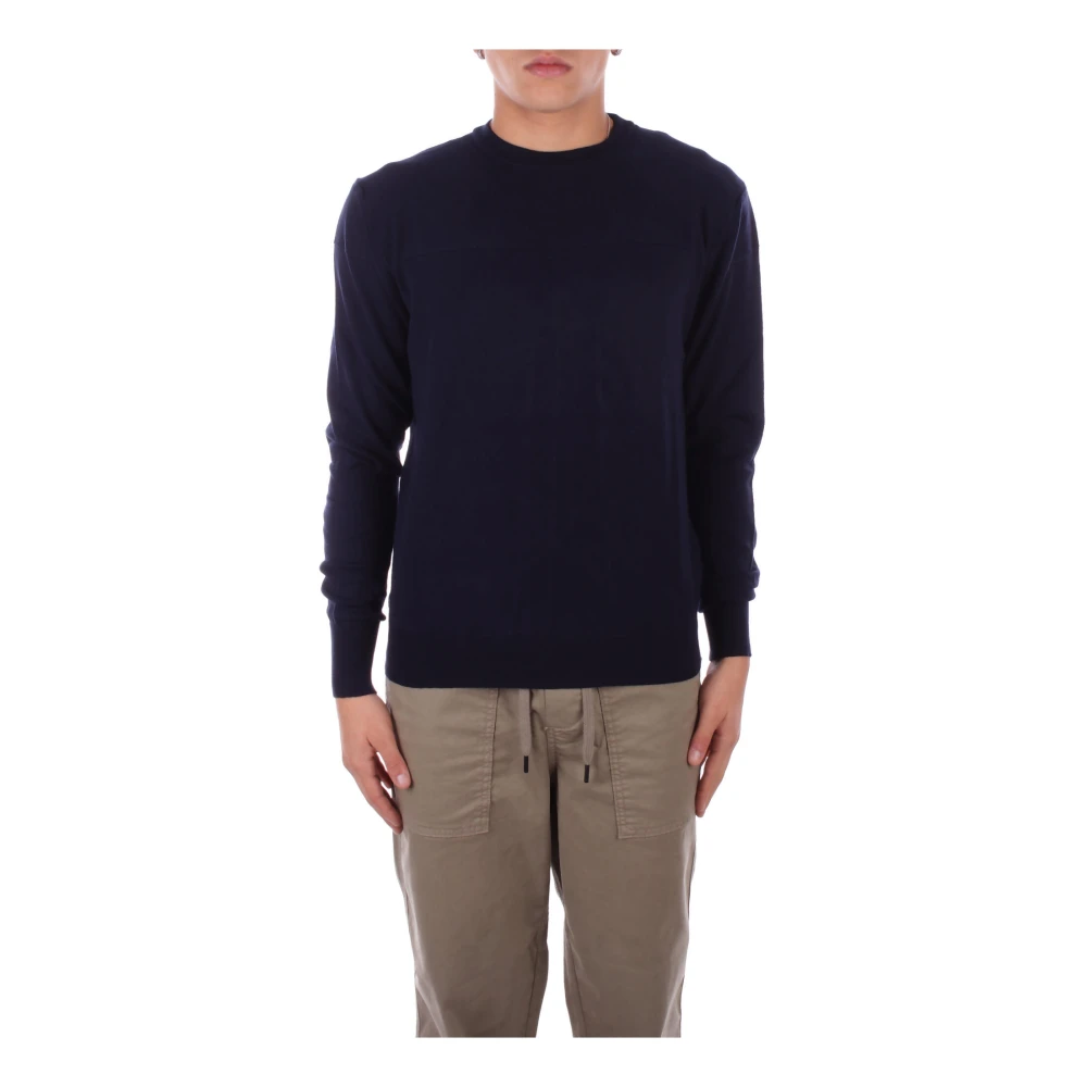 Costume National Blauwe Logo Trui Slim Fit Blue Heren