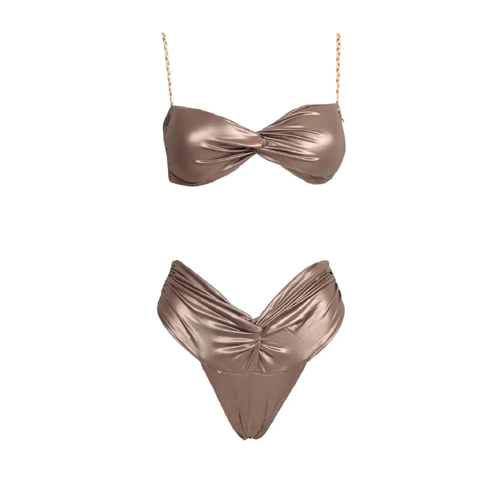 4Giveness Centrale Knoop Bikini Set Brown Dames