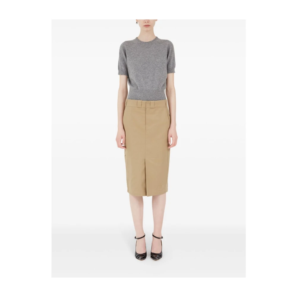 Maison Margiela Beige Katoenmix Rok met Split Brown Dames