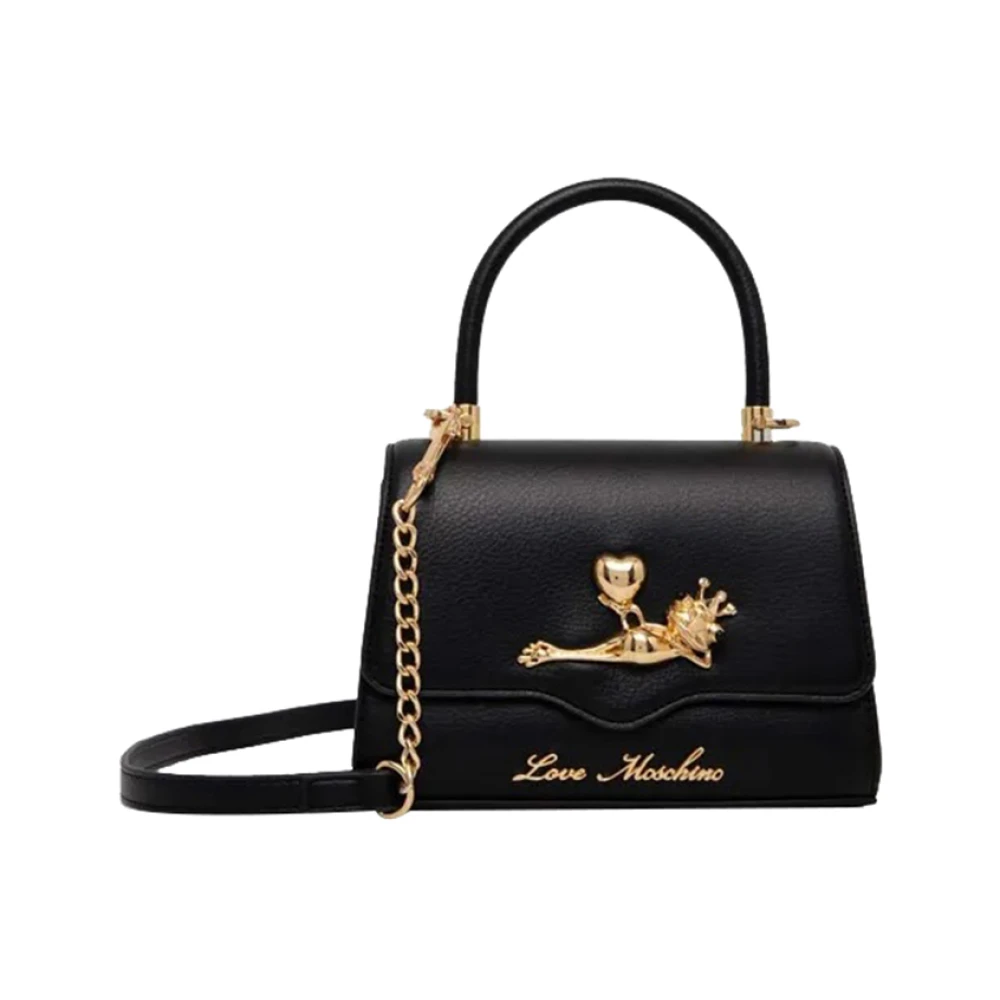 Moschino Zwarte handtas met kleurrijke details Black Dames