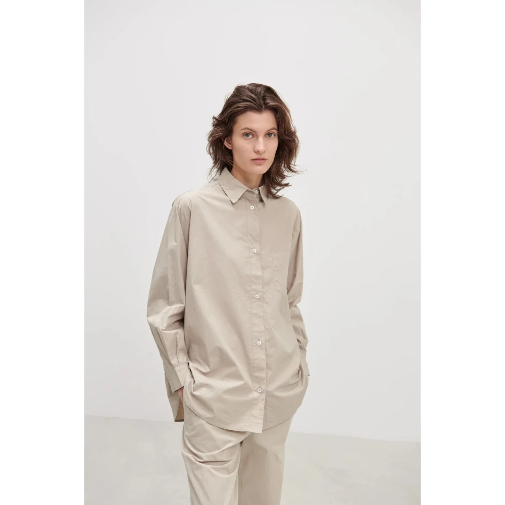 Skall Studio Edgar Oversized Shirt Beige Dames
