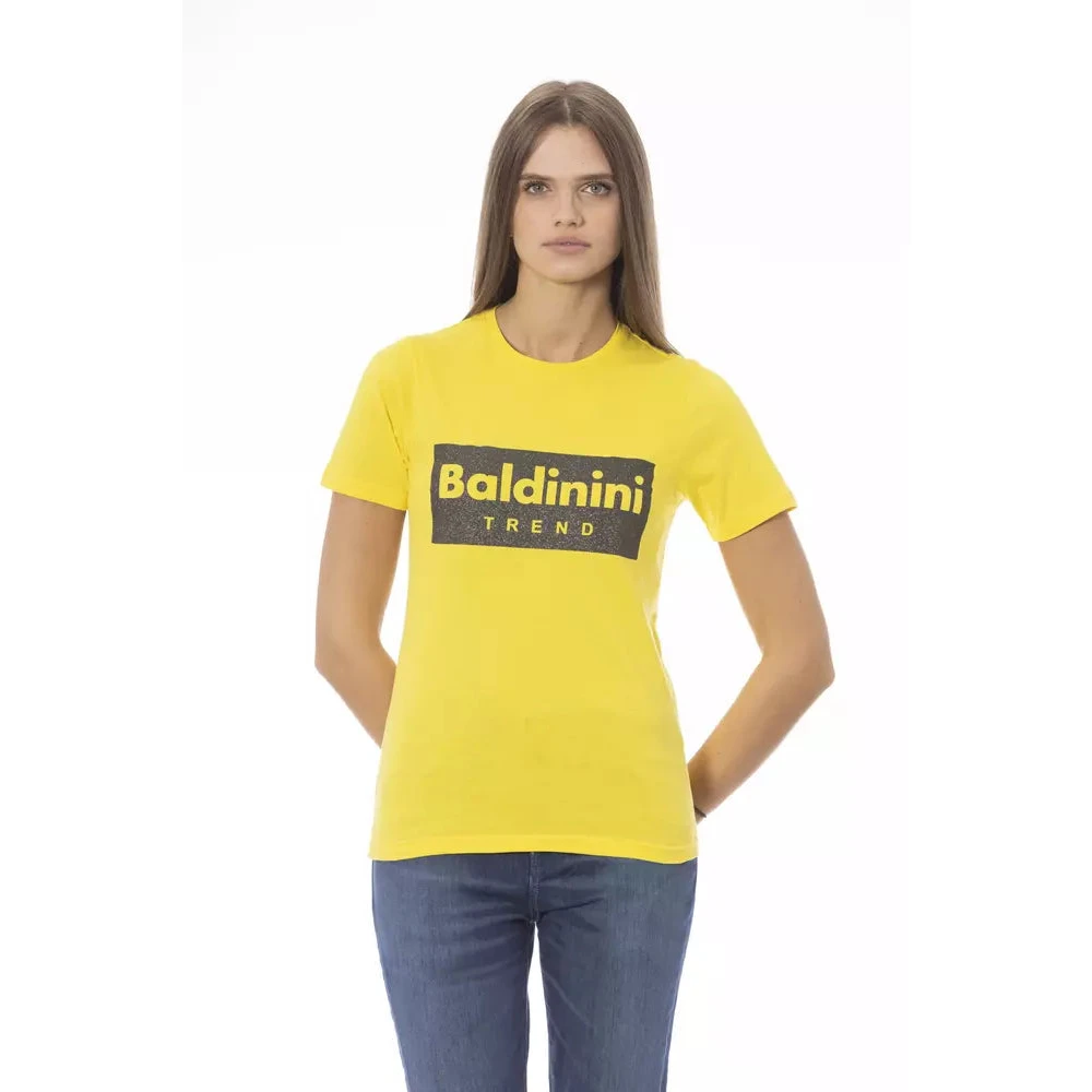 Baldinini Trendy Katoenen T-Shirt Yellow Dames