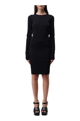 elegante-robe-mini-en-tricot-noir