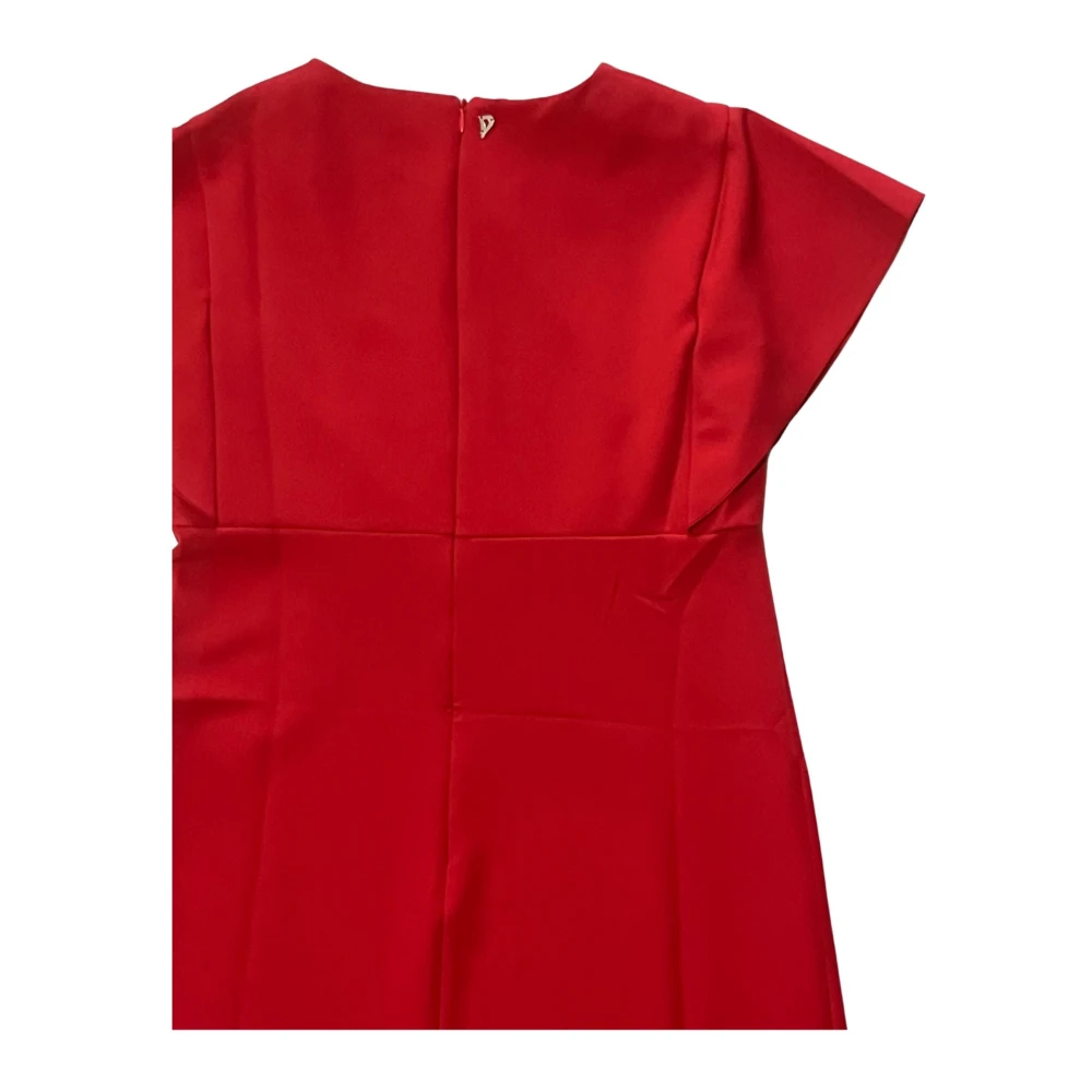 Dondup Rode Ronde Hals Korte Jurk Red Dames