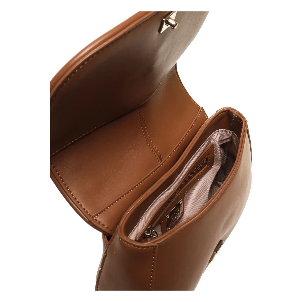 V73 Bruine Eco Leren Schoudertas Brown Dames
