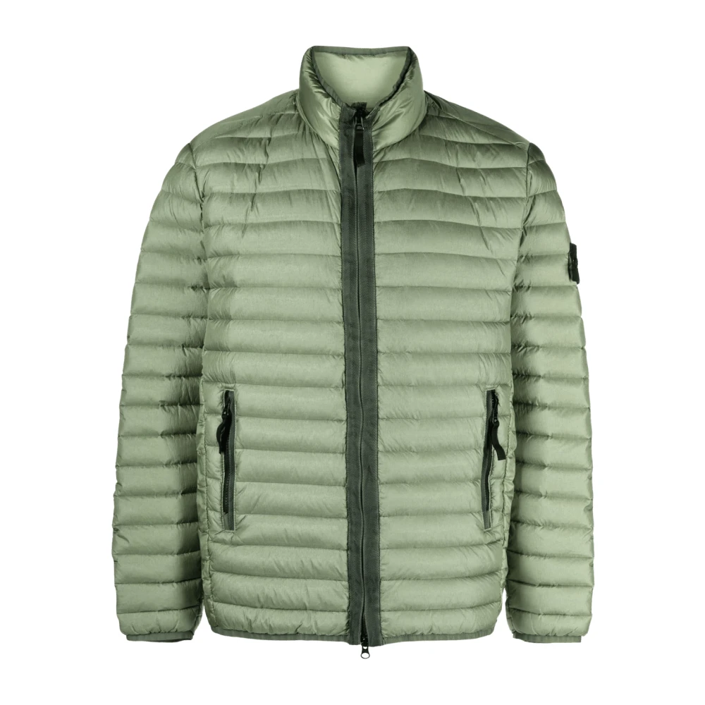 Stone Island Opvouwbare Groene Nylon Pufferjas Green Heren