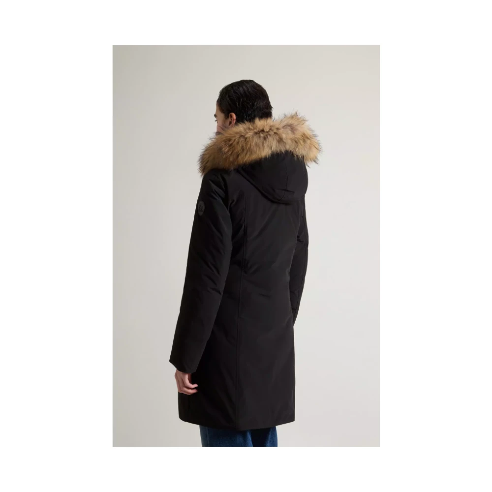 Woolrich Moderne Parka met Afneembare Capuchon Black Dames