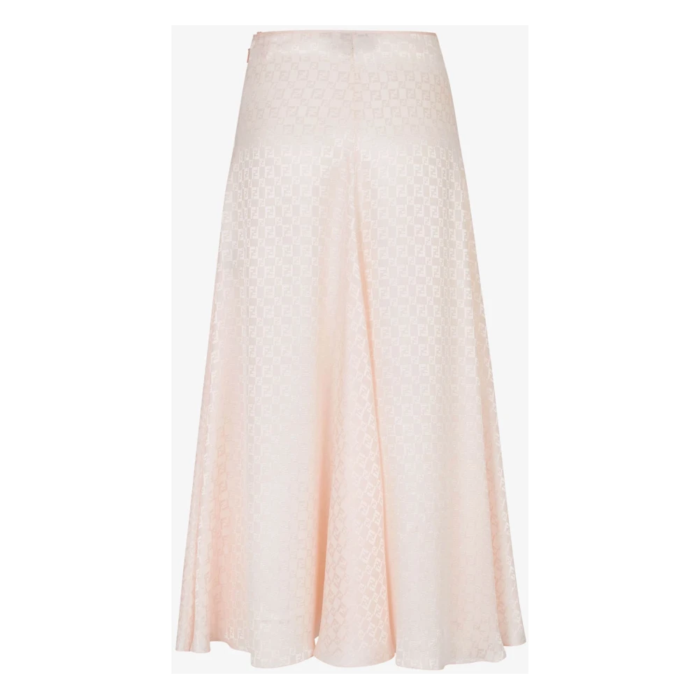 Fendi Roze Zijden Jacquard Rok Pink Dames