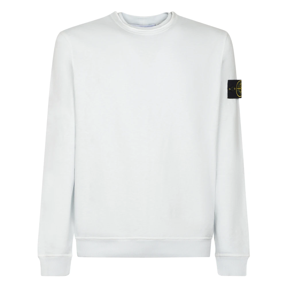 Stone Island Blue Sweatshirts, Male, M, Old Effect Crewneck Sweatshirt