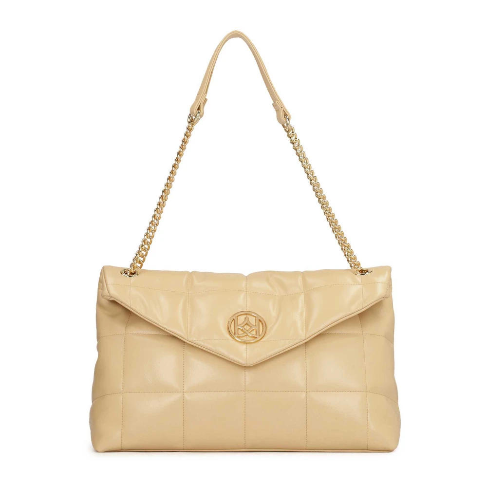 Kazar Gestikte patroon leren handtas Beige Dames