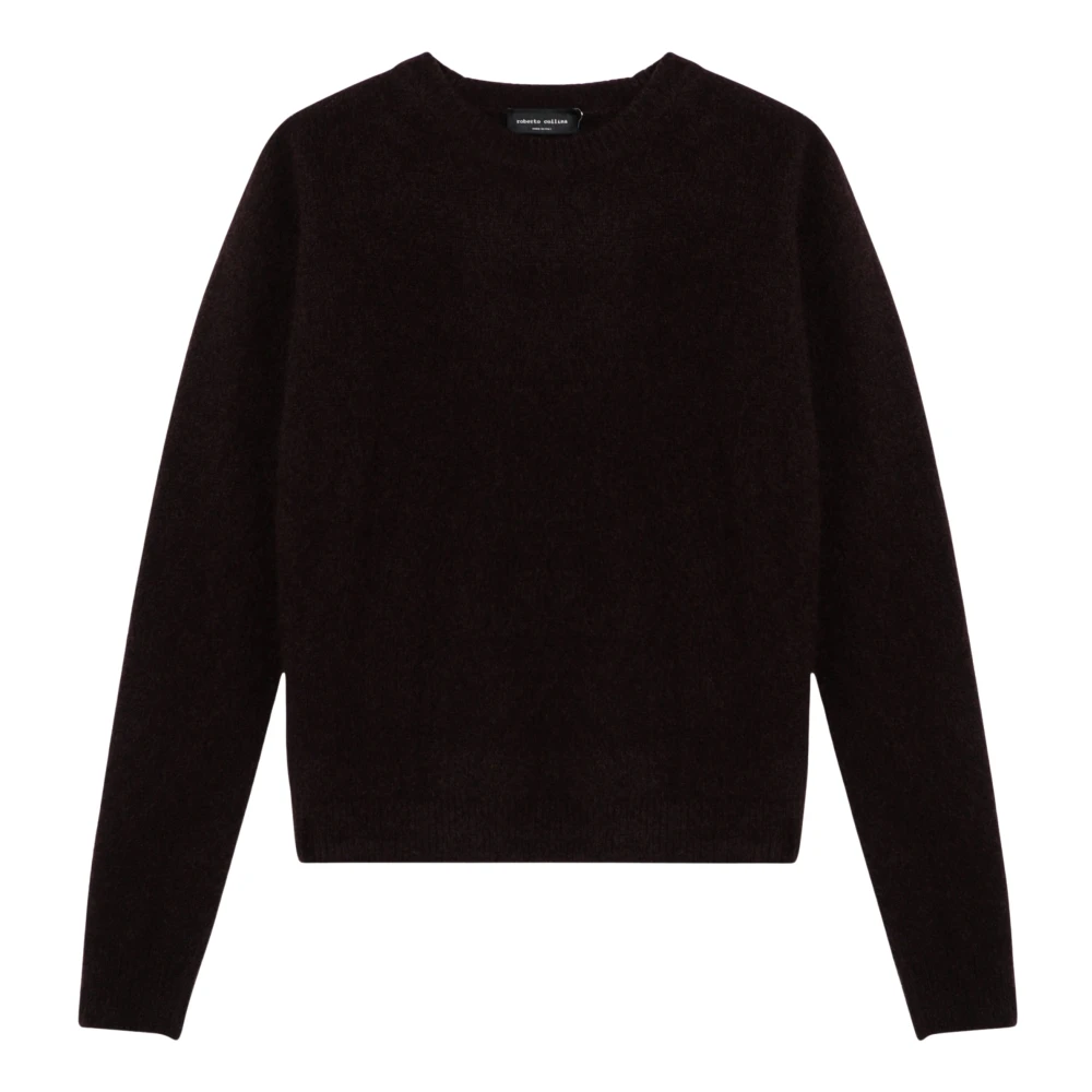 Roberto Collina Ronde Hals Trui Black Dames