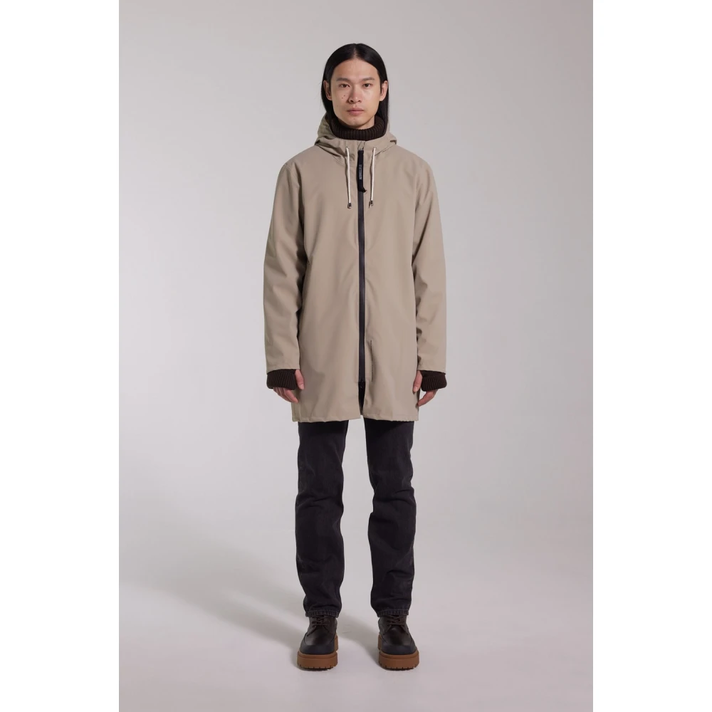 Stutterheim Lichtgewicht Waterdichte Regenjas met Rits Beige Heren
