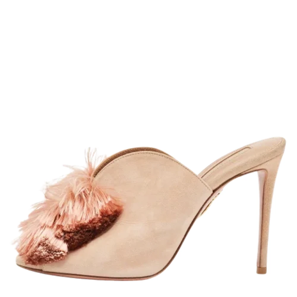 Aquazzura Pre-owned Pre-owned Mocka mules Pink, Dam