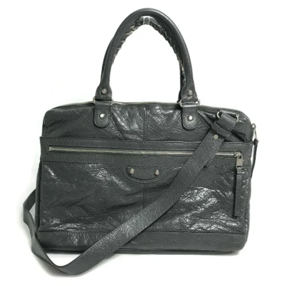 Balenciaga Vintage Pre-owned Leather balenciaga-bags Gray Dames