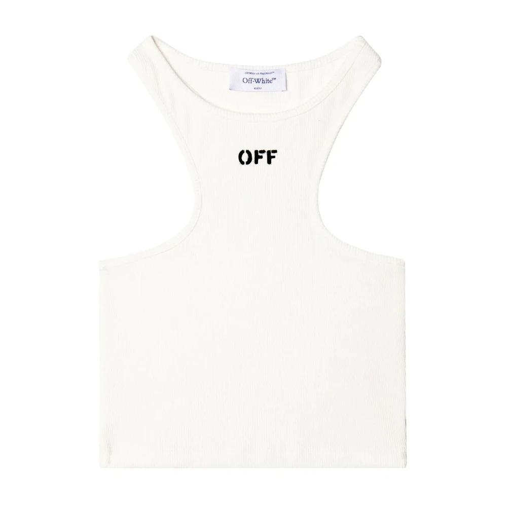 Off White Witte Crewneck Shirt met OFF Logo White Dames