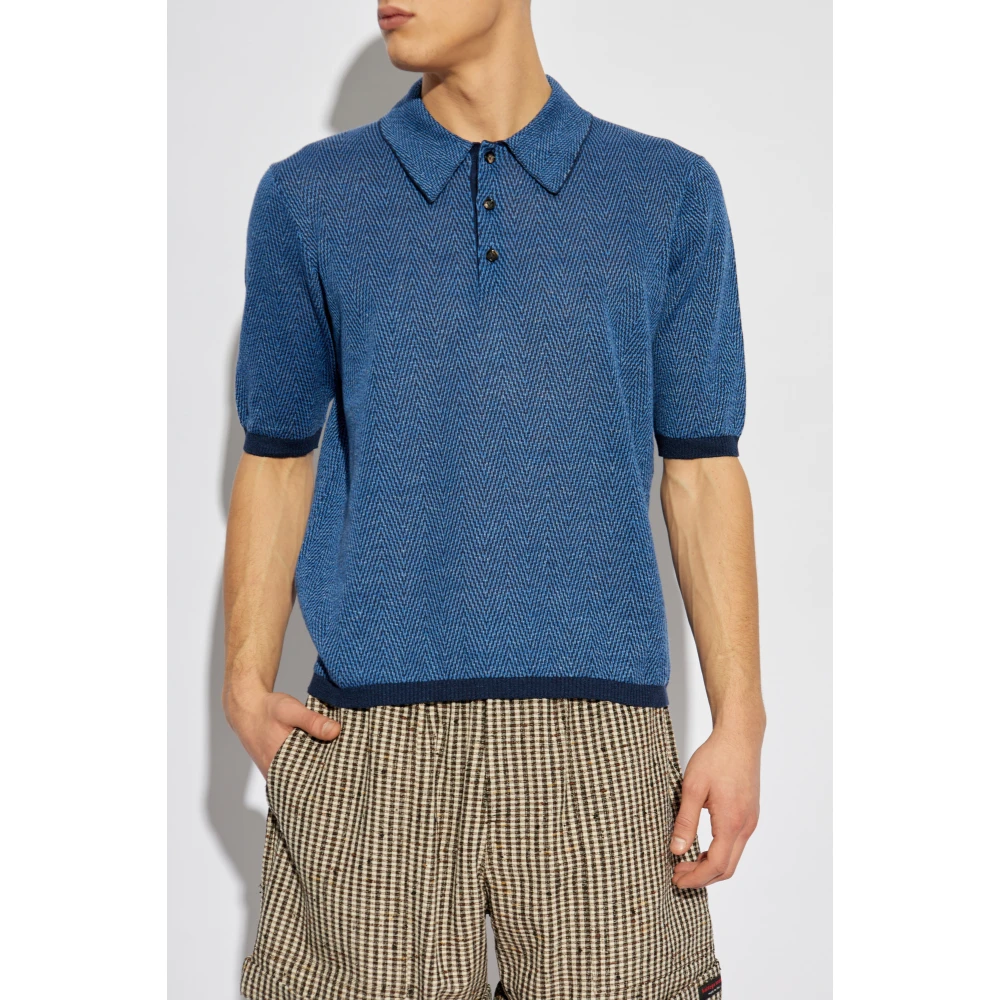 Bottega Veneta Gestreepte polo Blue Heren