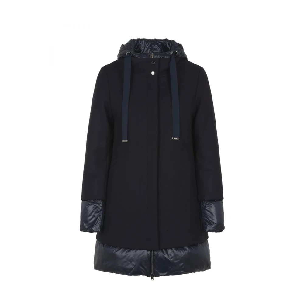 Herno Blauwe Wol Nylon Jas Ultralight Dons Blue Dames