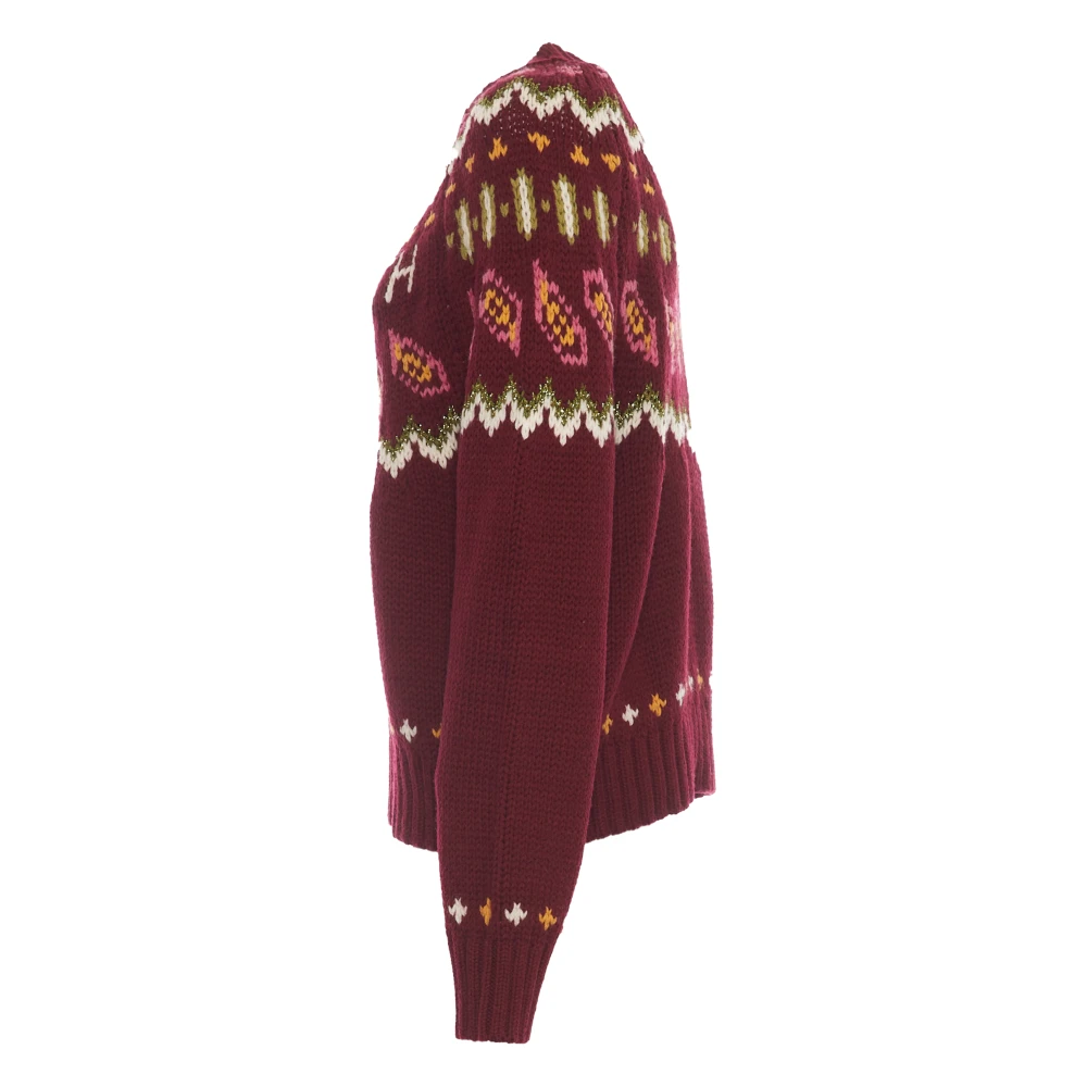 MC2 Saint Barth Multicolor Nordic Jacquard Crew-Neck Jumper Brown Dames