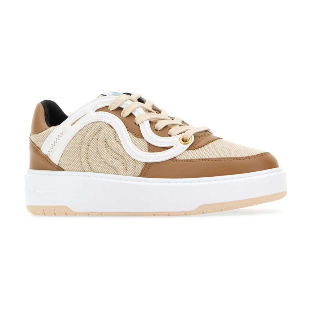 Stella Mccartney Tweekleurige canvas S-Wave sneakers Brown Dames