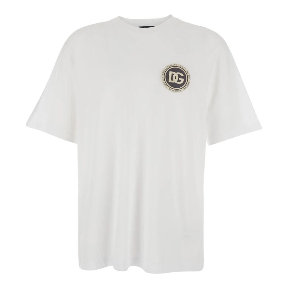 Dolce & Gabbana Cotton T-Shirt With Patch - Male - T-Shirts - White - M - Tops